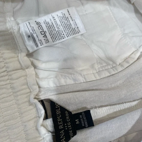 Banana Republic White Ankle Cropped Pants Wide-Leg Design - Picture 6 of 12